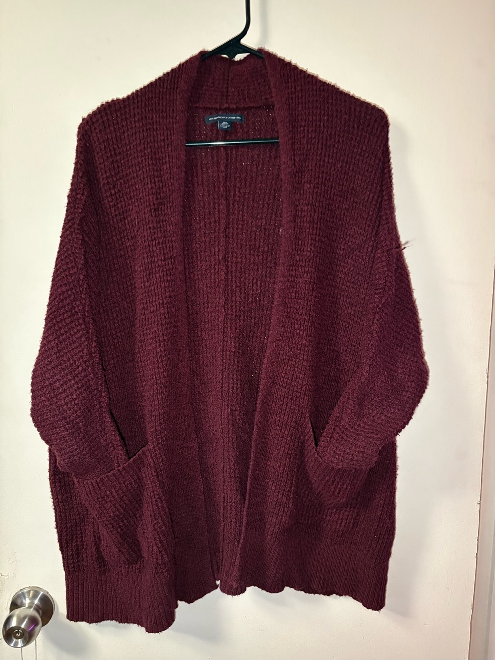 AE Open-Front Cardigan - Burgundy